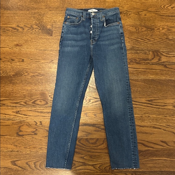 RE/DONE ORIGINALS High Rise Ankle Crop in Medium Vintage sz 26 - Picture 2 of 9